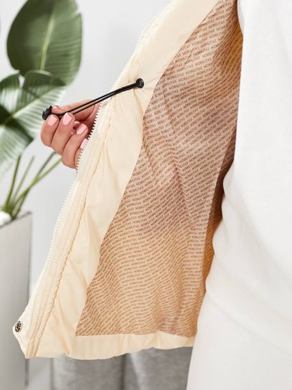 Женская теплая зимняя куртка на кулиске с капюшоном NB24035 цвет бежевый, размер 46/48 | Зображення 8