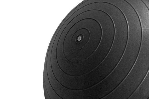 М'яч для фітнесу (фітбол) напівмасажний PowerPlay 4003 Ø75 cm Gymball  Темно-сірий + помпа | Зображення 4