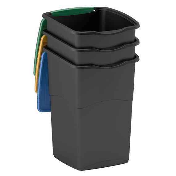 Контейнер для мусора Curver Koral bin 47 л черный с зеленой крышкой, ведро для дома и сортировки (67032) | Зображення 2