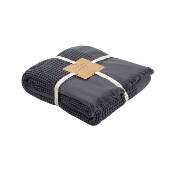 Покривало Lotus Home 11440 Туреччина 240*260 см  Бавовна Антрацит