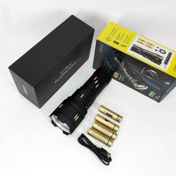 Пило-вологозахищений ударостійкий ліхтар CB-G401Y-30W, Надпотужний ліхтар лід Алюмінієвий 18650 IS-70 | Зображення 1