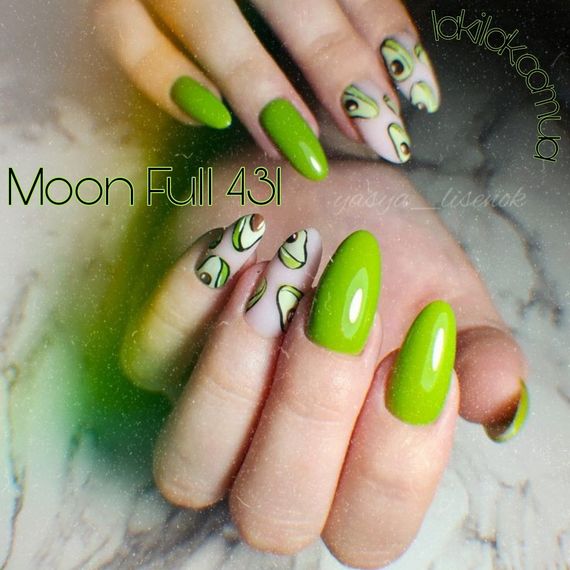 Гель-лак Moon Full Breeze color №431 насичений салатовий 8 мл