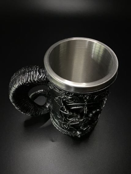 Кружка з пентаграмою — 3D келих із епоксидної смоли та нержавіючої сталі 500мл. | Зображення 4