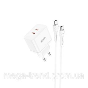 Адаптер мережевий HOCO Type-C to Type-C Cable Triumph charger set N29 |2Type-C, 35W/3A, PD/QC|