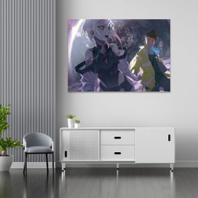 Плакат-постер з принтом Кавун Cyberpunk Edgerunners Кіберпанк Девід Мартінес Люсі, що біжать по краю, гуляють А0 ПЛ000744(А0)