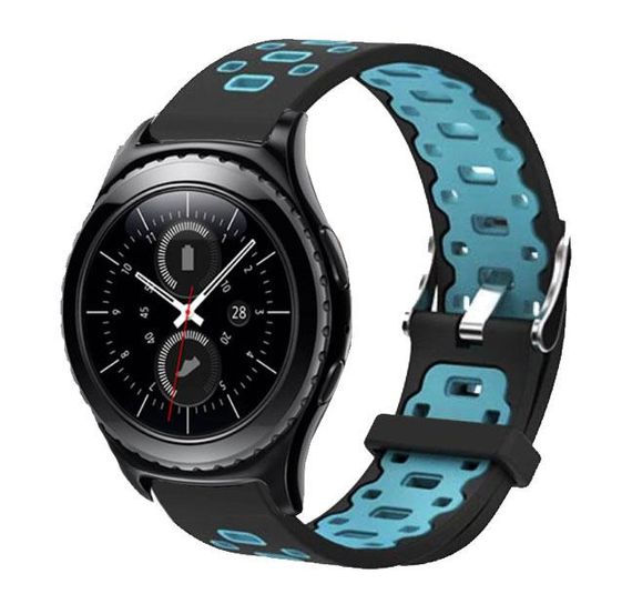 Спортивный ремешок Primo Perfor Classic для часов Samsung Gear S2 Classic SM-R372 / R735 - Black&Blue