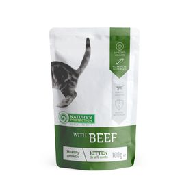 Корм Nature's Protection Kitten Healthy Growth with Beef вологий з яловичиною для кошенят та юніорів 100 гр