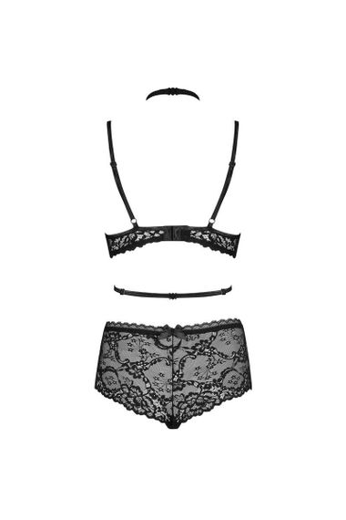 Комплект белья кружевной с декоративными лямками Obsessive Mellania красный, L/XL Sex Aura | Зображення 3