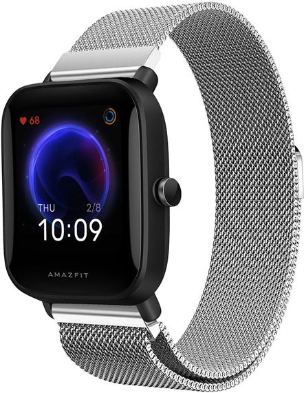 Ремінець 20 мм міланська петля BeWatch для Amazfit Bip 3 / Pro / U Pro Срібний (1010205.7U) | Зображення 4