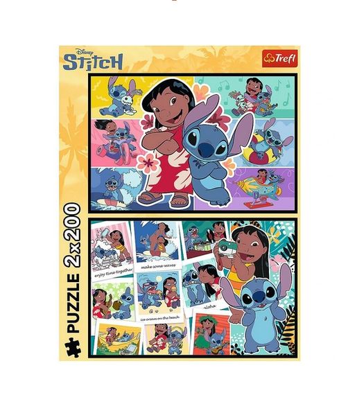 Пазли "Stitch. Щасливе життя Стіча", 13334 Trefl, 2х200 елементів (5900511133349) | Зображення 1