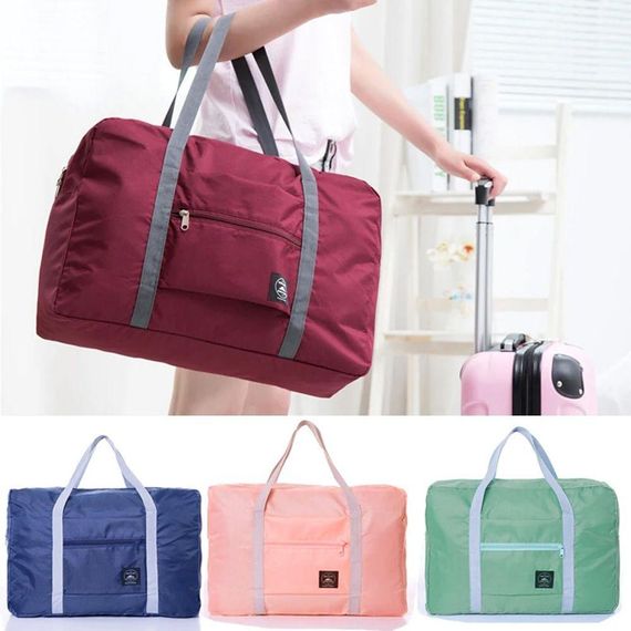 Складна дорожня сумка з кріпленням на валізу (48х32х16см), XL-676, Бордовий / Водонепроникна сумка для подорожей | Зображення 1