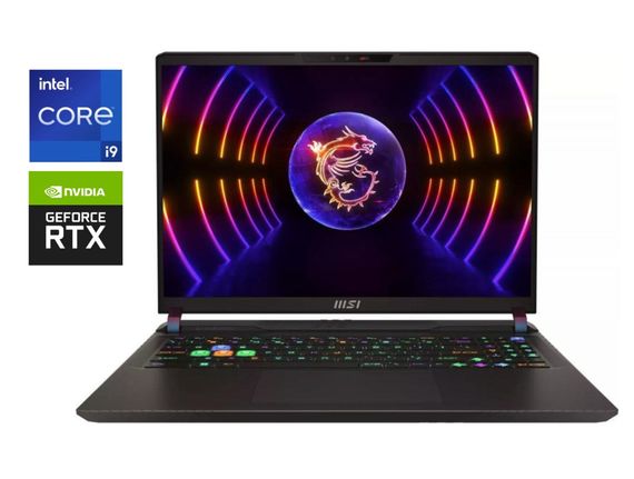 Игровой ноутбук Б-класс MSI Vector GP68HX 12VH / 16" (1920x1200) IPS / Intel Core i9-12900HX (16 (24) ядер по 3.6 - 5.0 GHz) / 32 GB DDR5 / 1000 GB SSD NVMe / nVidia GeForce RTX 4080, 12 GB GDDR6, 192-bit / WebCam б/у