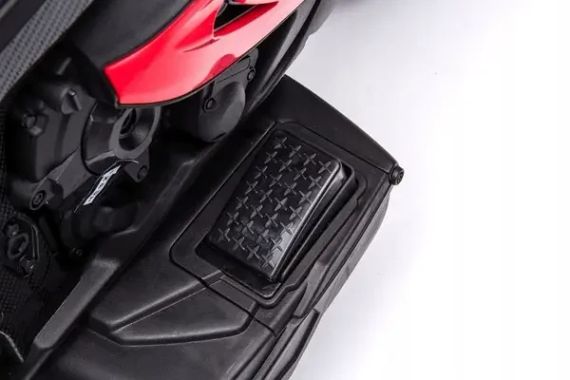 Електромотоцикл BMW HP4 JT5008 білий та червоний, шкіряні сидіння, колеса EVA, MP3, Р/К, 12В*4.5АH, 2*25W | Зображення 1
