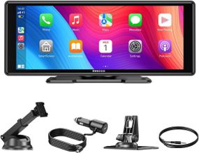 Автомобильный экран ESSGOO 10,26" монитор с CarPlay и Android Auto, дисплей з голосовым помощником, AUX, FM