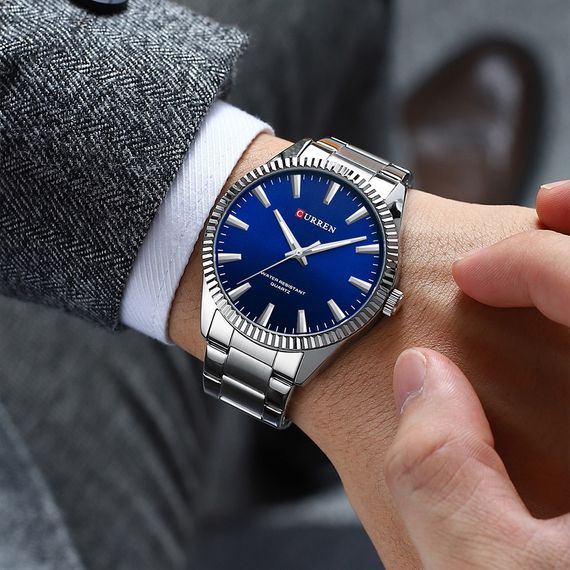 Чоловічий годинник Curren 8425 Silver-Blue | Зображення 2