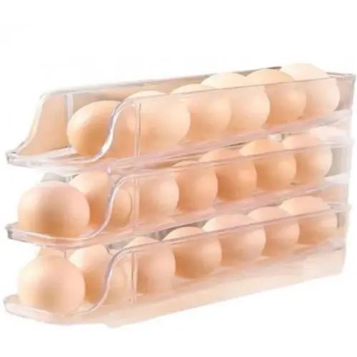 Компактный органайзер для яиц 3 ярусный автоматический Plastic shelving / Контейнер-лоток для яиц | Зображення 1