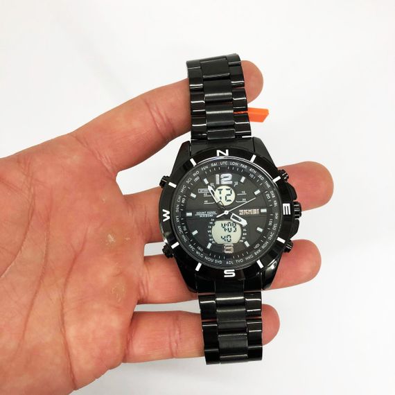 Годинник наручний чоловічий SKMEI 1670BKWT BLACK-WHITE, Армійський годинник протиударний | Зображення 5