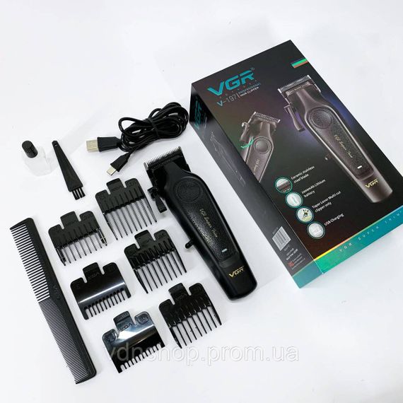 Машинка для стрижки акумуляторна VGR, Професійна машинка для стрижки волосся з насадками TW-72 | Зображення 9