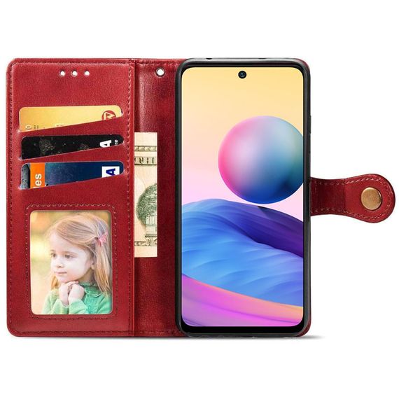 Шкіряний чохол-книжка GETMAN Gallant (PU) для TECNO Spark 10 Штучна шкіра, Слот для візитки, Червоний | Зображення 4