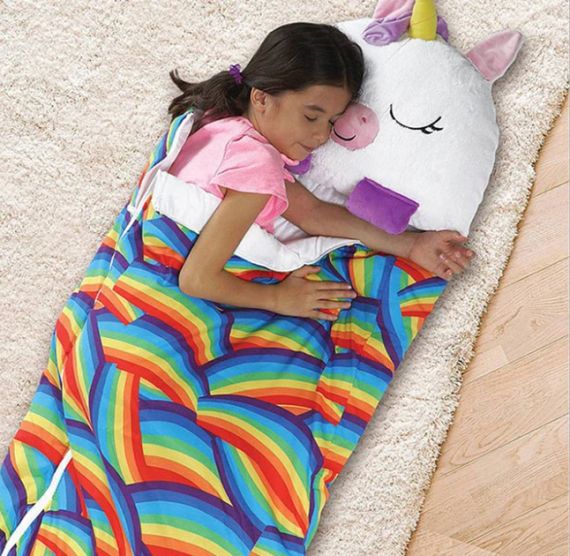 Детский спальный мешок-плюшевая игрушка подушка Единорог Baby sleeping bag Size S WHITE 3в1 теплый | Зображення 1