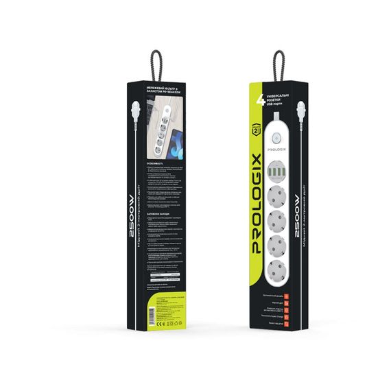 Мережевий фільтр живлення Prologix Premium PR-SE4432W (PR-SE4432W) | Зображення 4