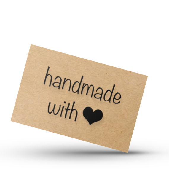 Крафт этикетка с печатью "Handmade 03" 40x25 мм, 250 шт/рулон, Viskom | Зображення 1