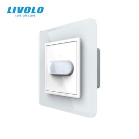 Датчик присутності та руху з автоматичним та ручним керуванням Livolo білий 2.5D скло