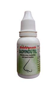 Назальные капли Шадбинду, 25мл., SADVINDU TEL Baidyanath, гайморит, насморок, головные боли,