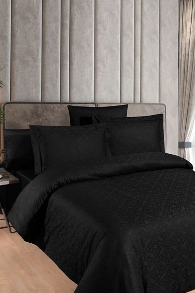 Постільна білизна First Choice Jacquard Satin 200x220 Lamone Black