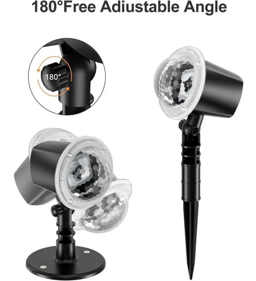 Лазерний проєктор для вулиці LED "Білі сніжинки" OxaOxe SW-PL-5, до 20 м. | Зображення 1