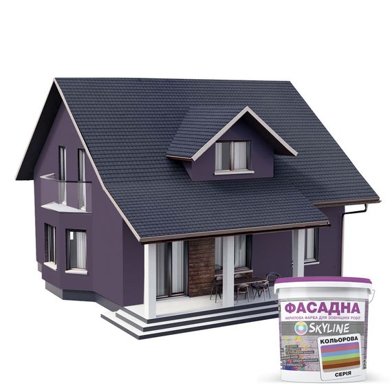 Краска Акрил-латексная Фасадная Skyline 5020-R70B Баклажан 5л | Зображення 2