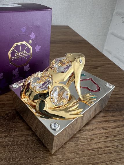 Скринька для ювелірних прикрас зі стразами Кришталева жаба, 6.5 см | Зображення 1