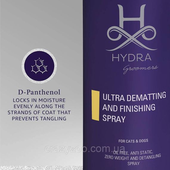 Спрей для розплутування ковтунів для собак та котів Hydra Ultra Dematting And Finishing Spray з розгладжуючим ефектом 500 мл | Зображення 3
