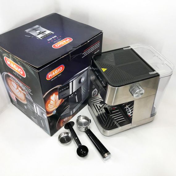 Кавоварка рожкова MAGIO MG-453 960 Вт, кавоварка з можливістю приготування еспресо, кавоварка латте | Зображення 2