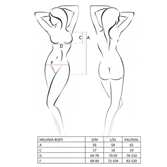 Боди Passion MELANIA BODY S/M, black | Зображення 4