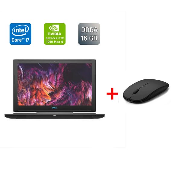 Игровой ноутбук Dell G7 7588 / 15.6" (1920x1080) IPS / Intel Core i7-8750H (6 (12) ядра по 2.2 - 4.1 GHz) / 16 GB DDR4 / 128 GB SSD + 1000 GB HDD / nVidia GeForce GTX 1060 Max-Q, 6 GB GDDR5, 192-bit / HDMI / WebCam б/у + Подарок Беспроводная мышь / USB