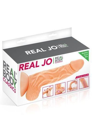 Фалоімітатор із рухомою крайньою плоттю Real Body — Real JO, діаметр 4 см, TPE | Зображення 2