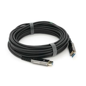 Кабель VEGGIEG V-H707 HDMI-HDMI 4K/60Hz 3840*2160.3D, HDR, ARC, Optical Fiber Cable, 10.0m, 19+1Wire, 18gbps, Black-Metal, Box