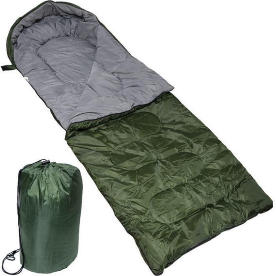 Спальний мішок туристичний із капюшоном, універсальний спальний мішок +20 - –30 °C для будь-якого сезону