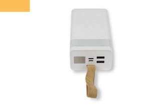 Павербанк зовнішній акумулятор XPRO BJ18A 30000 mAh з індикацією зарядки та ліхтариком білий (32441-01)