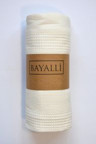 Вафельне простирадло-покривало Bayalli 160×230 см. Krem