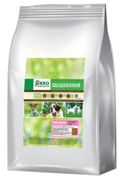 Сухий корм Екко гранула Щоденний для цуценят з куркою,чотирилисник 10кг