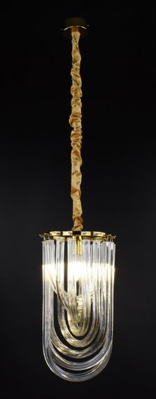 Люстра підвісна на 1 лампочку 26886 Золото 45-100х21х21 см. | Зображення 1