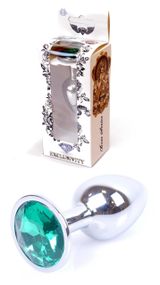 Анальний затор Boss Series - Jewellery Silver PLUG Green S, BS6400011 sexstyle
