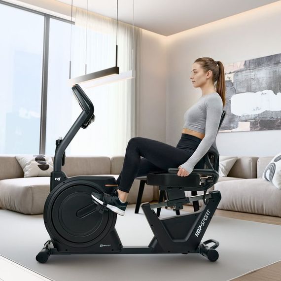Горизонтальний велотренажер Hop-Sport HS-5000L Ranker чорно-золотистий | Зображення 9