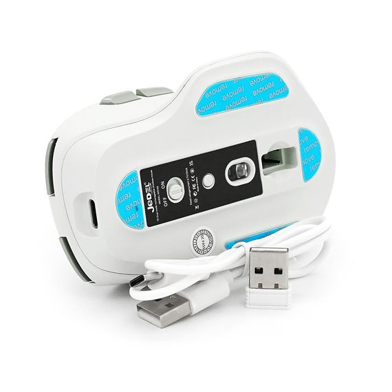 Миша бездротова JEDEL WD155, 1000/1600/2000DPI, 2.4 GHz+Bluetooth 5.0, 3.7V 500mAh, Type-C заряджання. 109x71x42 мм. 80 г. Green, | Зображення 3
