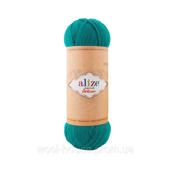 Шкарпеткова пряжа Alize Artisan Superwash, античний зелений 507