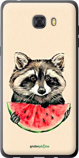 Чохол на Samsung Galaxy C9 Pro Єнотик з кавуном "4605u-720-2448"