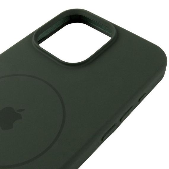 Чохол Silicone Case Full Protective (AA) V2 with MagSafe для Apple iPhone 15 Pro Max (6.7") Бежевий / Desert Gold Зелений / Cyprus Green | Зображення 3