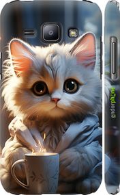 Чохол на Samsung Galaxy J1 J100H Білий кіт "5646m-104-2448"